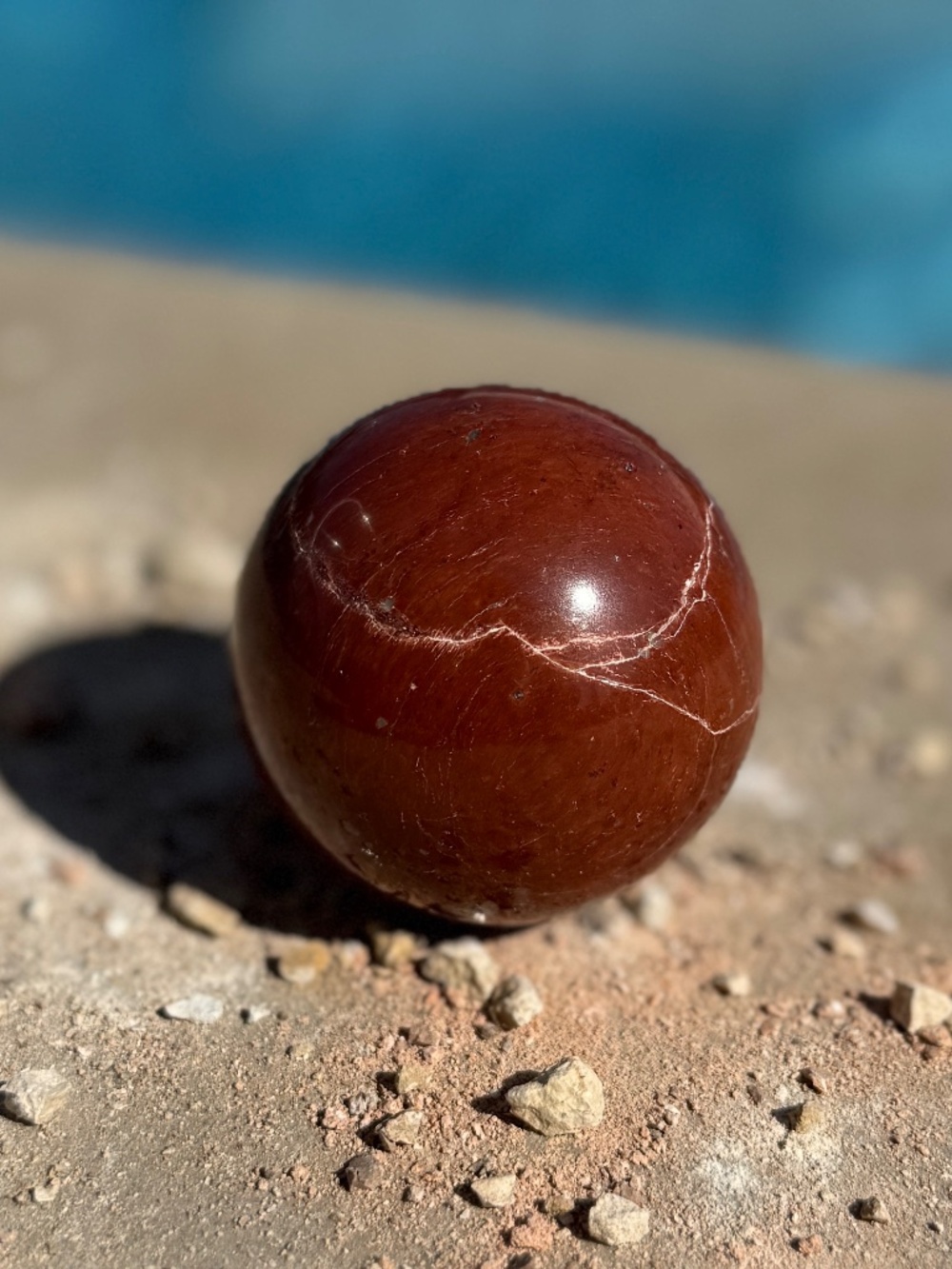 AAA Australian Deep Red Cinnabar Jasper Crystal Sphere - Picture 7 of 9